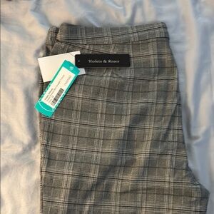 Violets & Roses Plaid Slim Trousers